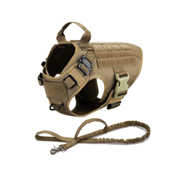 Tactical dog harness and leash combo set