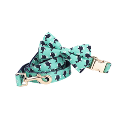 Whale Bowtie Collar and Leash Set