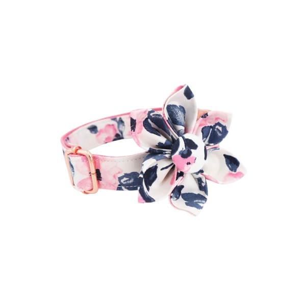 Pink Flower Collar and Leash Set