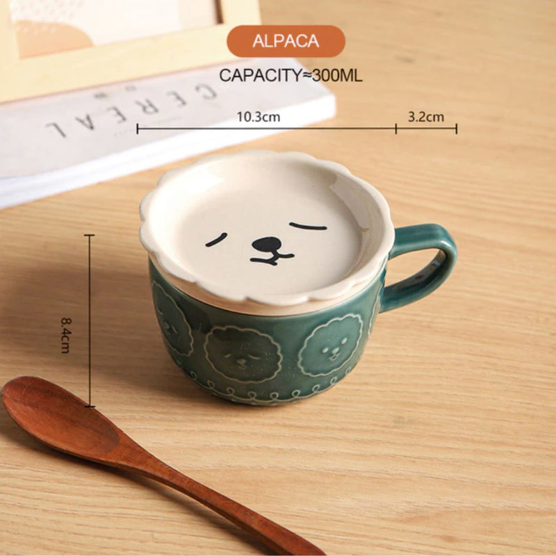 Japanese Ceramic Mug with Lid - 4 Legged Things - Australian Pet Shop