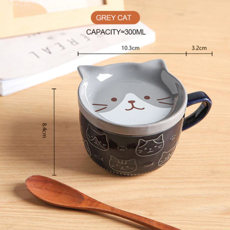Japanese Ceramic Mug with Lid - 4 Legged Things - Australian Pet Shop