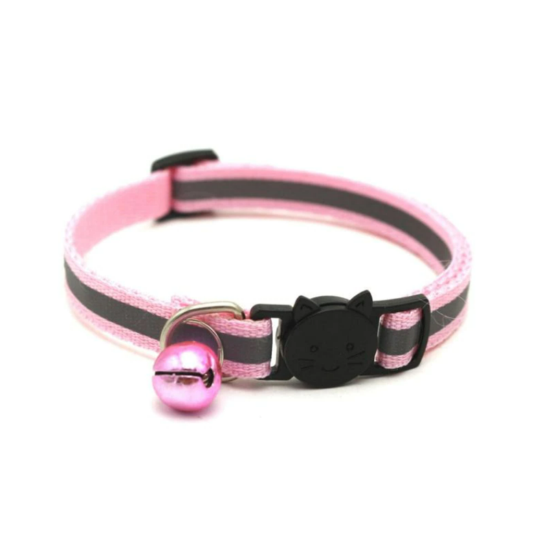 Coloured Cat Collar with Reflective Strip