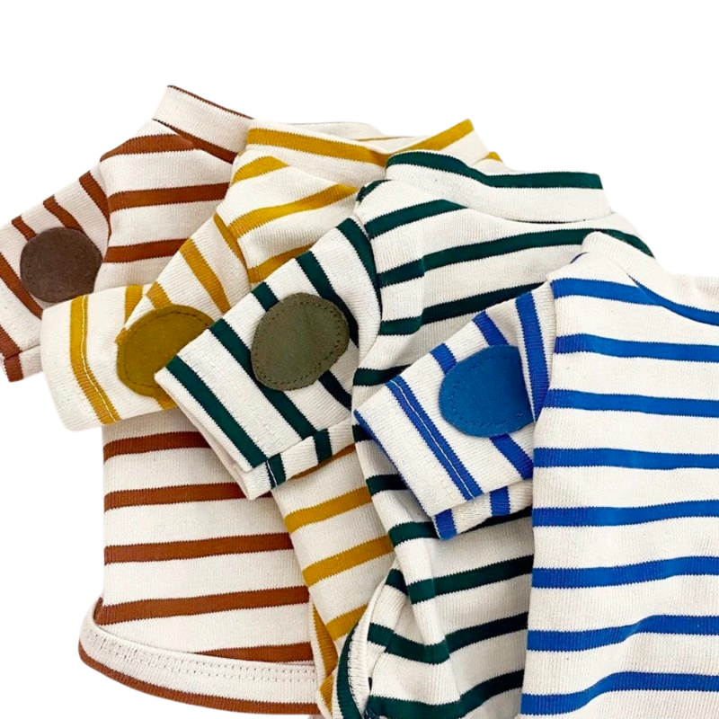Striped Shirt with Elbow Patch