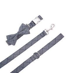 Blue Formal Bowtie Collar and Leash Set - 4 Legged Things